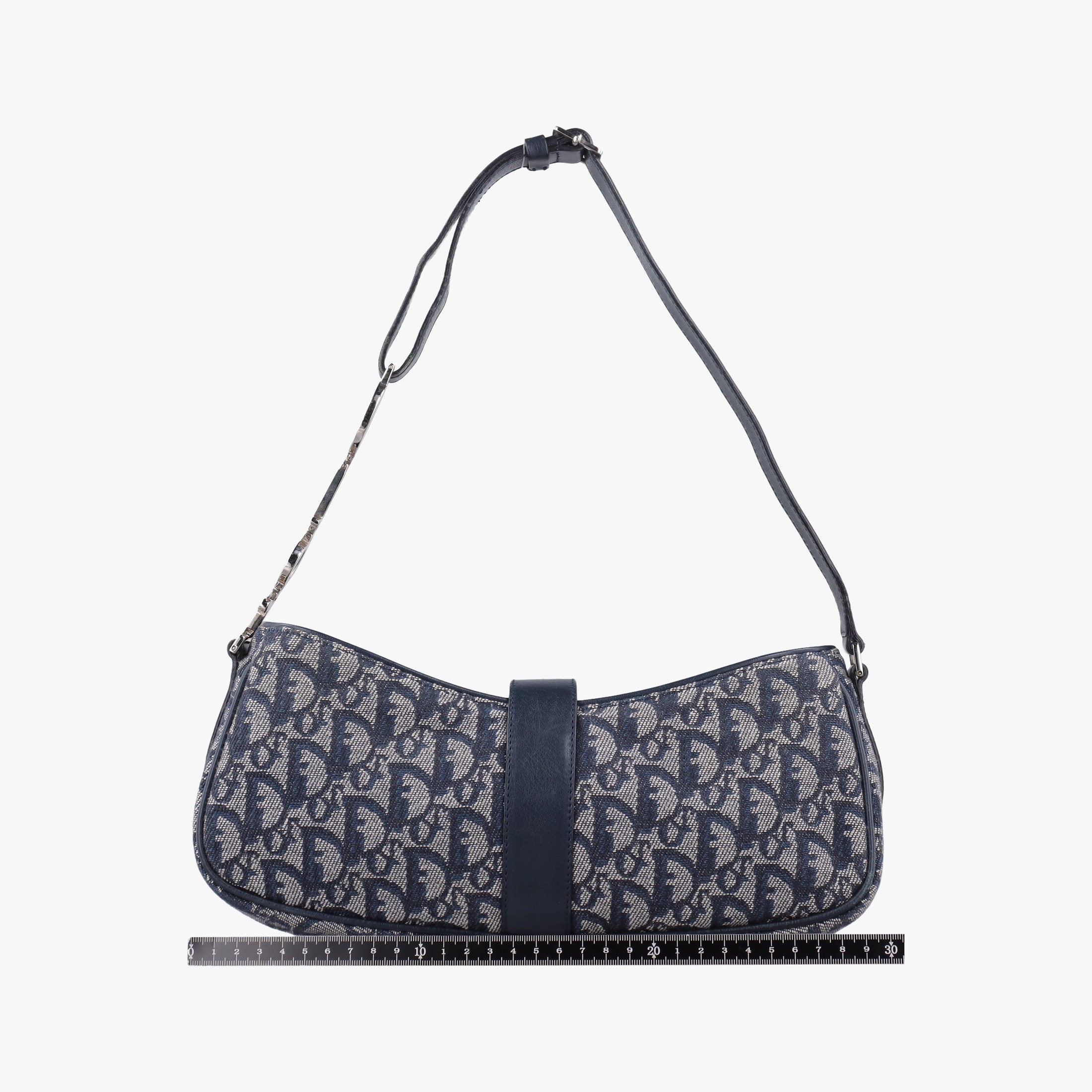 Pre-owned Christian Dior Trotter Navy Jacquard  shoulderbag | stylenewstar
