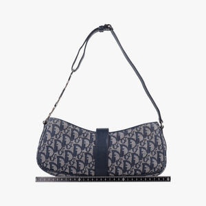 Pre-owned Christian Dior Trotter Navy Jacquard  shoulderbag | stylenewstar