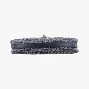 Pre-owned Christian Dior Trotter Navy Jacquard  shoulderbag | stylenewstar