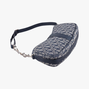 Pre-owned Christian Dior Trotter Navy Jacquard  shoulderbag | stylenewstar