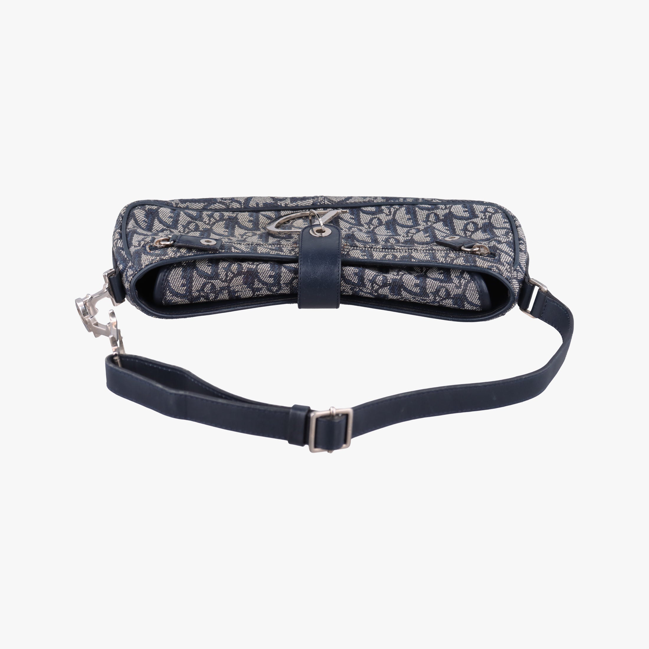 Pre-owned Christian Dior Trotter Navy Jacquard  shoulderbag | stylenewstar