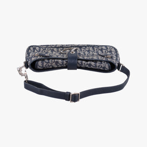 Pre-owned Christian Dior Trotter Navy Jacquard  shoulderbag | stylenewstar