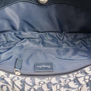 Pre-owned Christian Dior Trotter Navy Jacquard  shoulderbag | stylenewstar