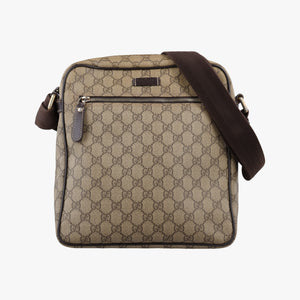 Pre-owned Gucci GG Imprime Messenger khaki PVC coated canvas×Leather 201448 shoulderbag | stylenewstar