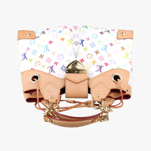 Pre-owned Louis Vuitton URSULA white Monogram Multicolor M40123 handbag | stylenewstar