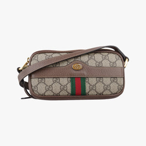 Pre-owned Gucci Ophidia Beige×red×green PVC coated canvas×leather 598664 shoulderbag | stylenewstar
