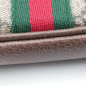 Pre-owned Gucci Ophidia Beige×red×green PVC coated canvas×leather 598664 shoulderbag | stylenewstar