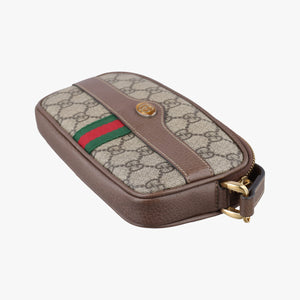 Pre-owned Gucci Ophidia Beige×red×green PVC coated canvas×leather 598664 shoulderbag | stylenewstar