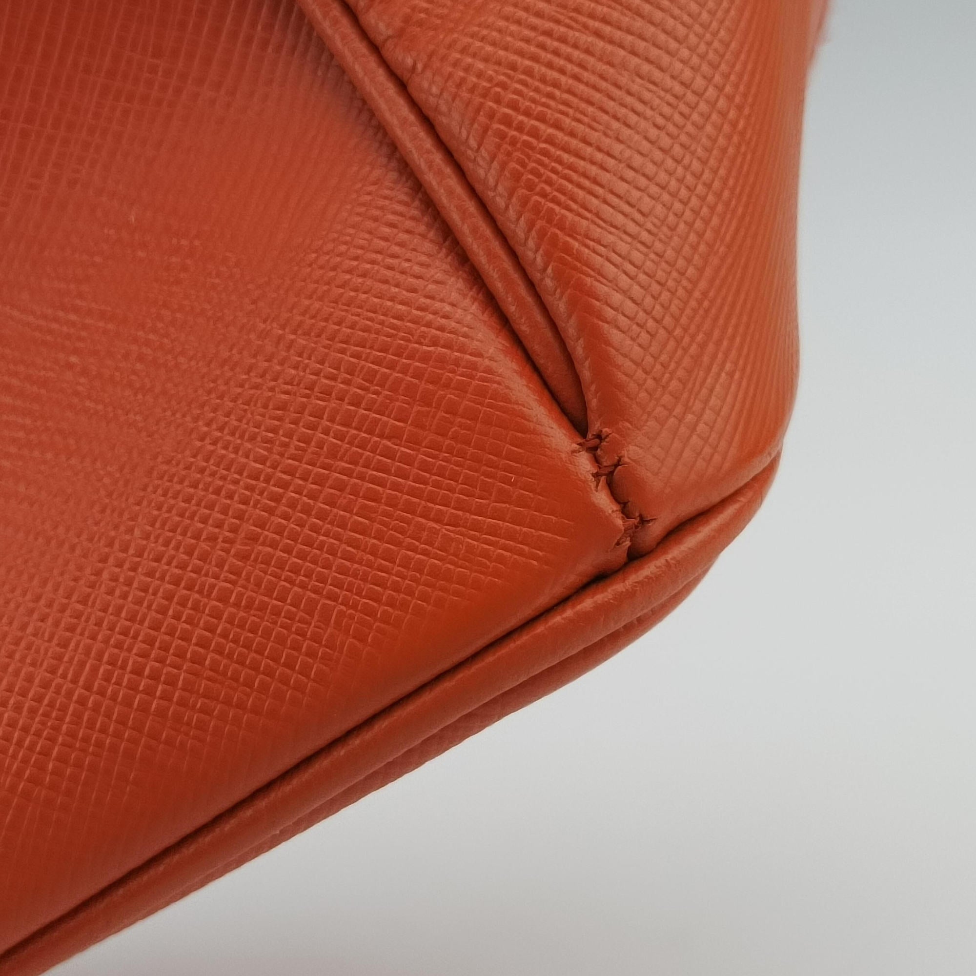 Pre-owned Prada Galleria Orange SAFFIANO Leather BN1844 handbag | stylenewstar