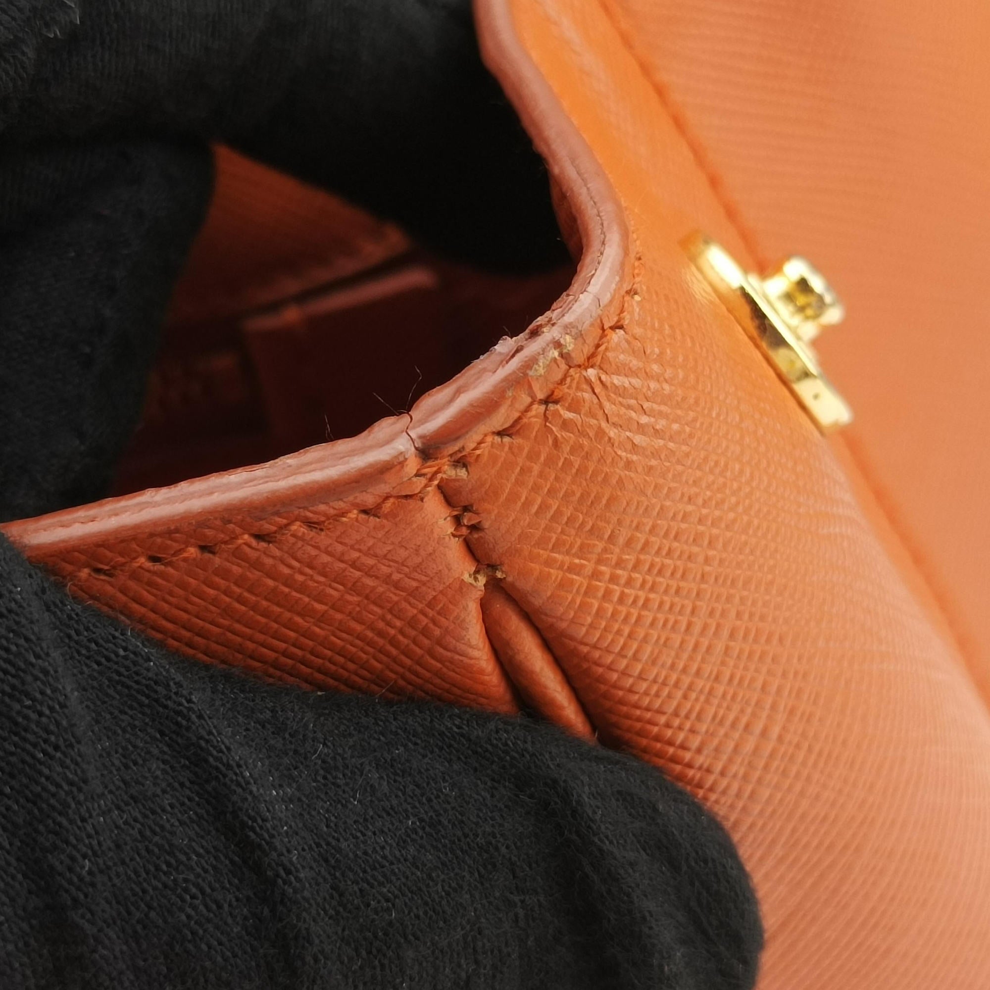 Pre-owned Prada Galleria Orange SAFFIANO Leather BN1844 handbag | stylenewstar