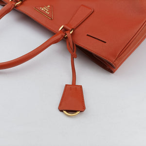 Pre-owned Prada Galleria Orange SAFFIANO Leather BN1844 handbag | stylenewstar