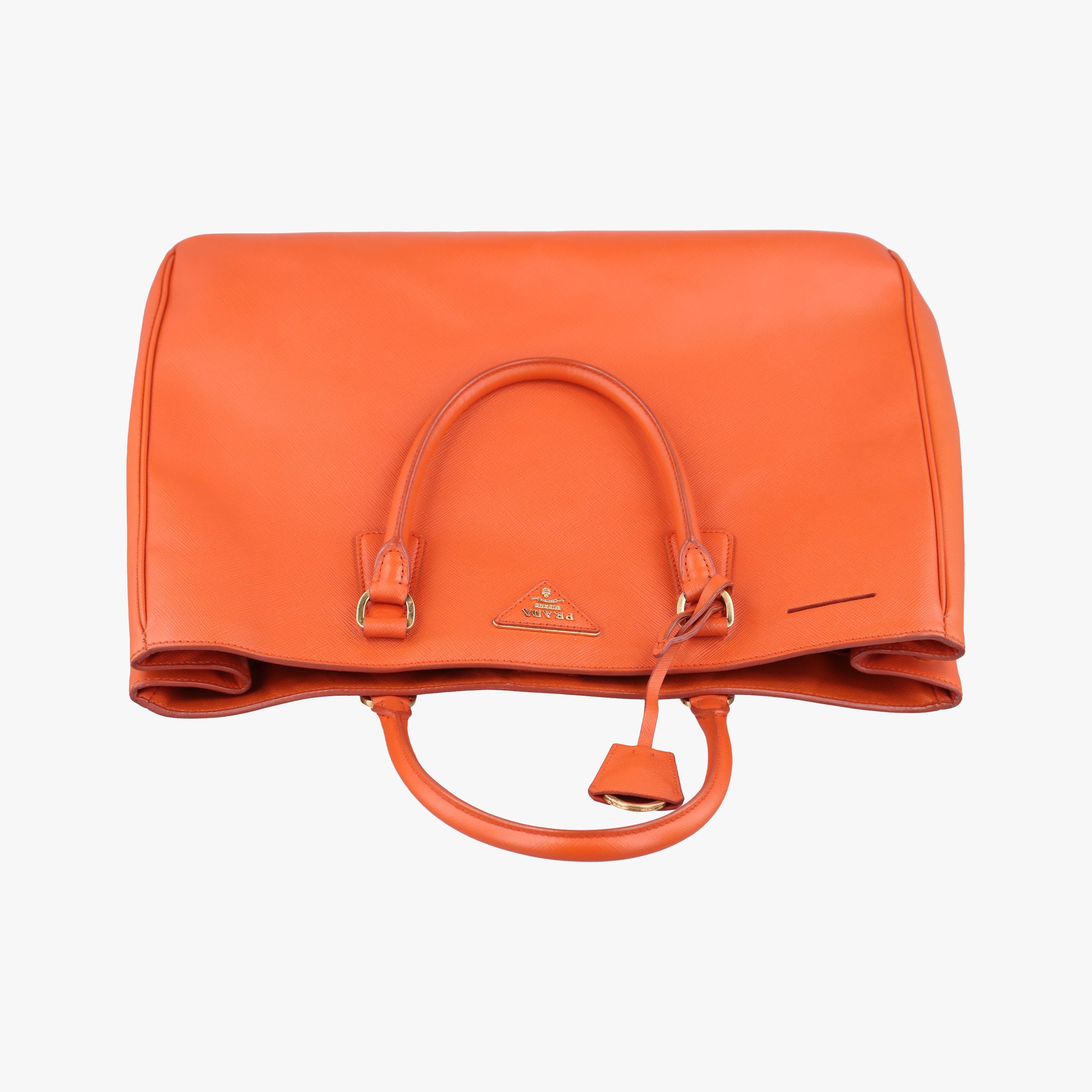 Pre-owned Prada Galleria Orange SAFFIANO Leather BN1844 handbag | stylenewstar