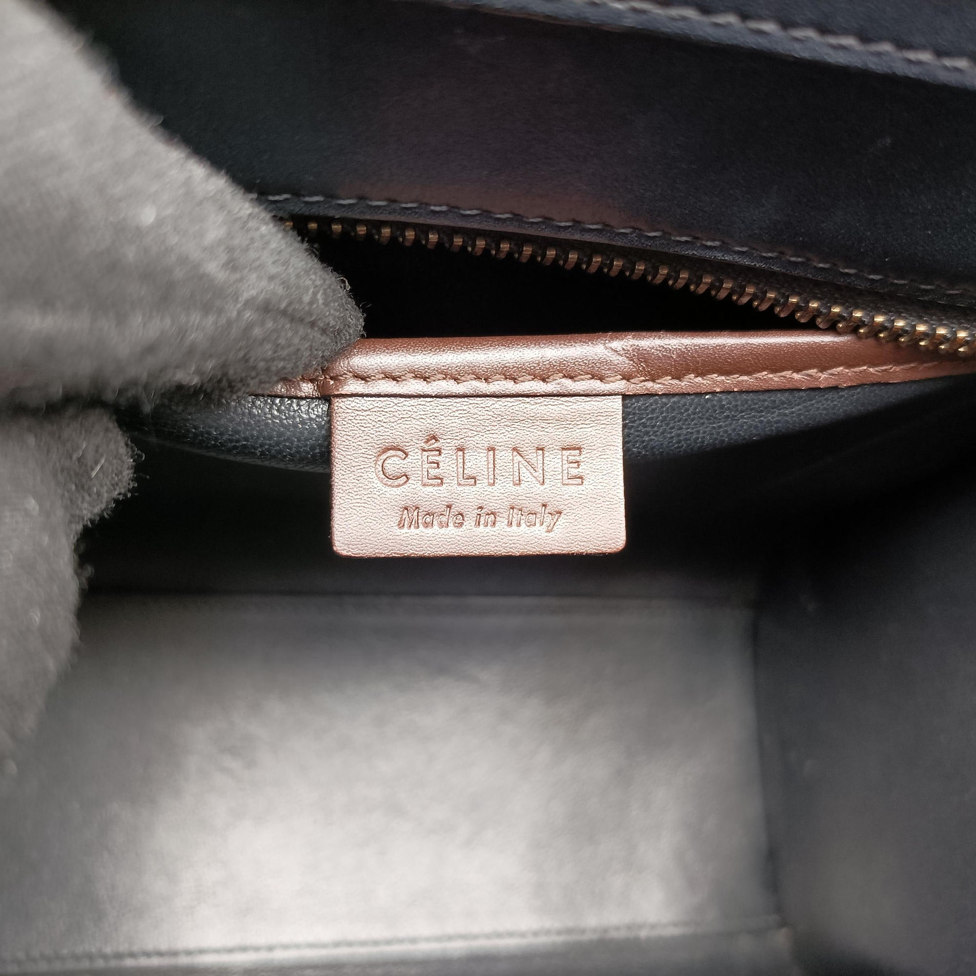 Pre-owned Celine luggage nano shopper Red×Black×Brown leather  handbag | stylenewstar
