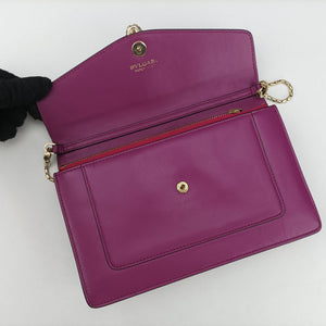 Pre-owned Bvlgari SERPENTI FOREVER Purple Leather  shoulderbag | stylenewstar