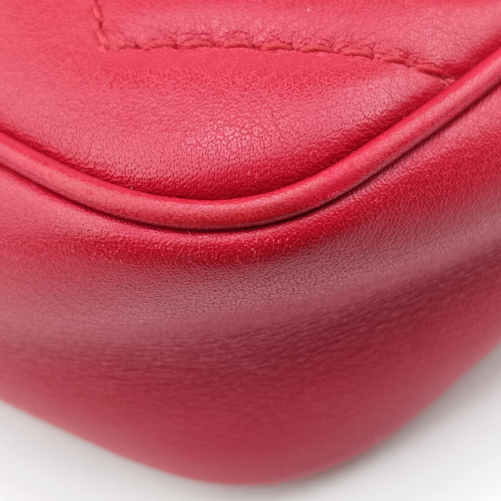 Pre-owned Gucci GG Marmont Red Leather 476433 shoulderbag | stylenewstar