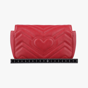 Pre-owned Gucci GG Marmont Red Leather 476433 shoulderbag | stylenewstar
