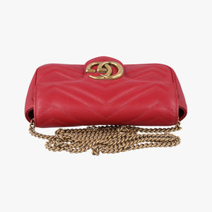Pre-owned Gucci GG Marmont Red Leather 476433 shoulderbag | stylenewstar