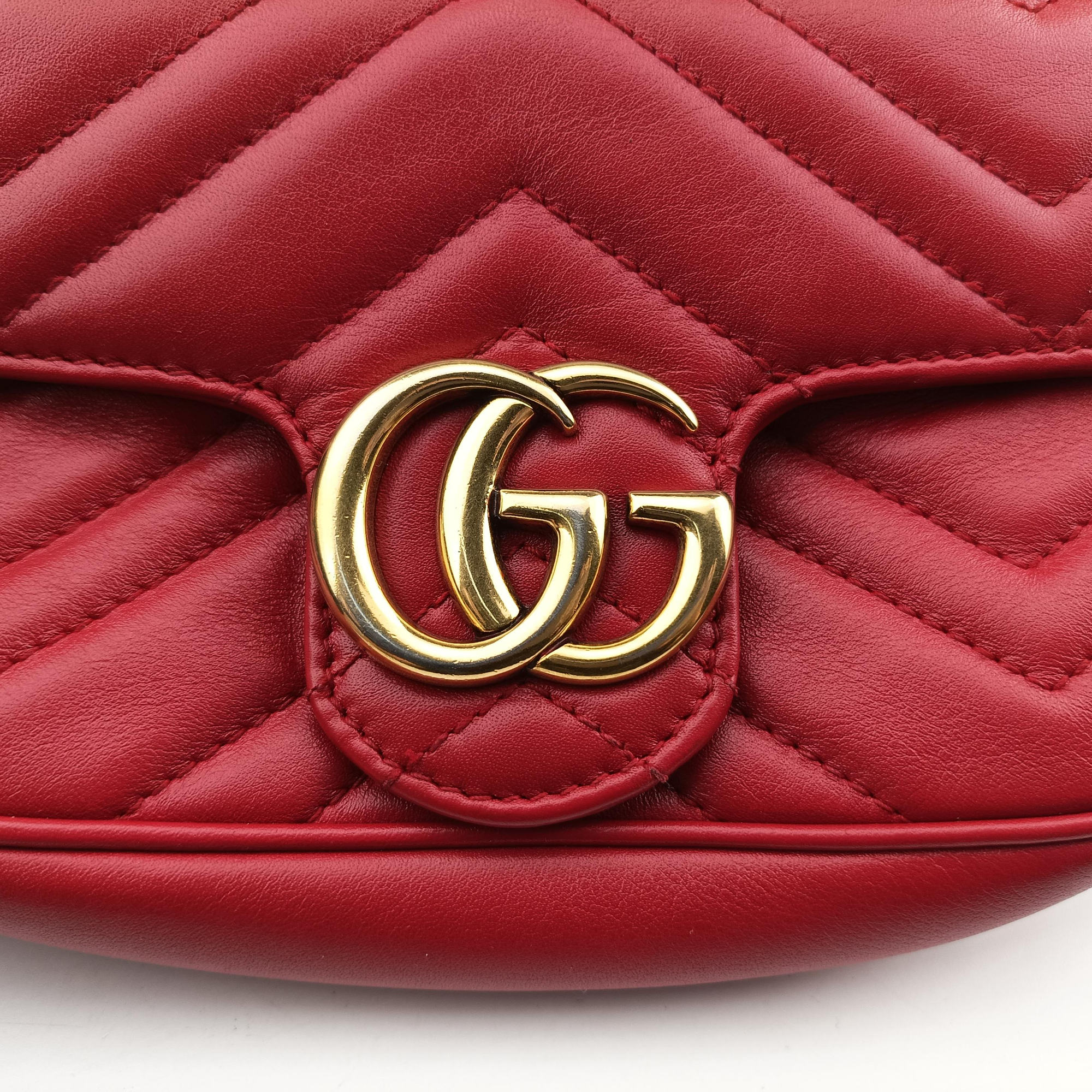 Vintage Gucci GG Marmont Red Leather 476433 shoulderbag | stylenewstar