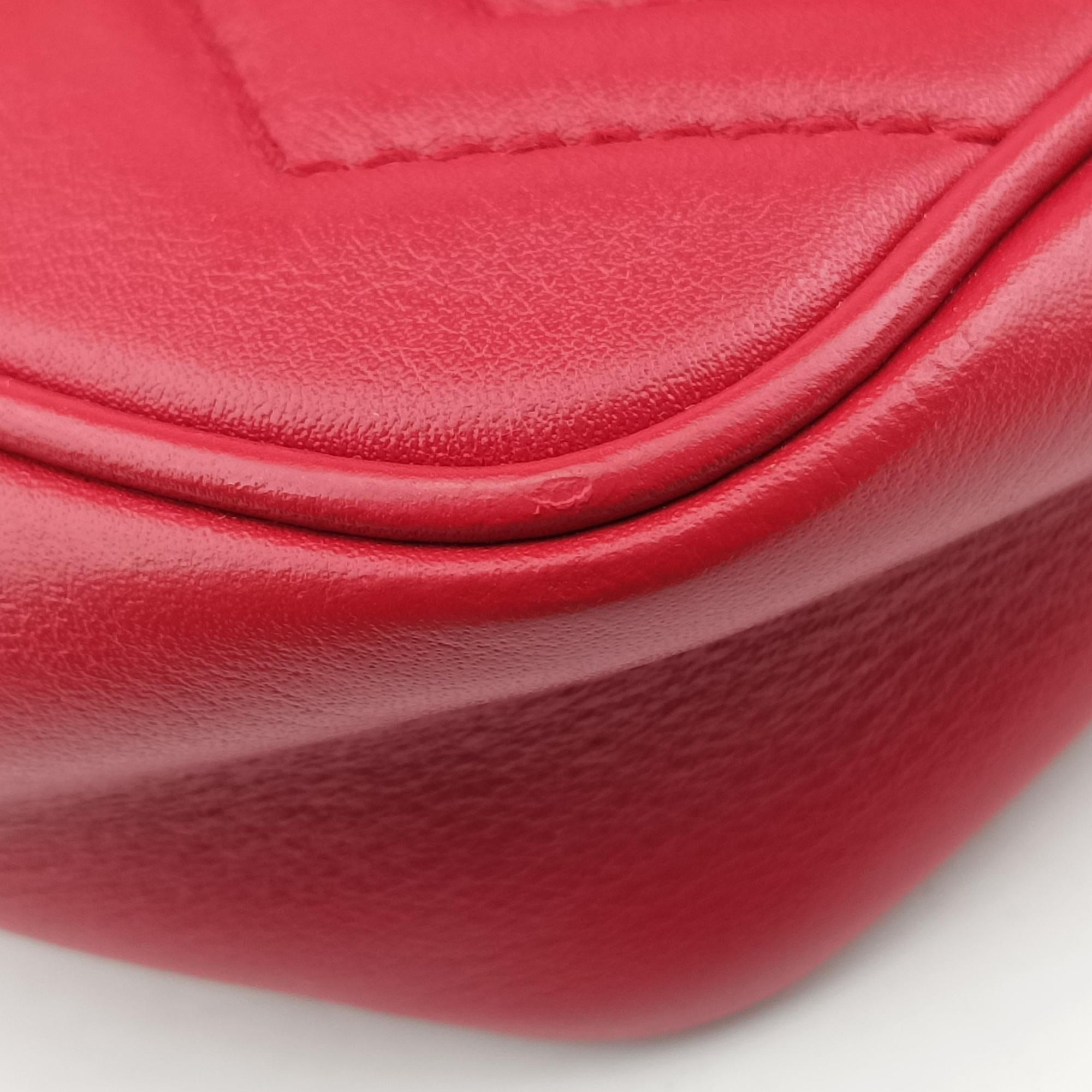 Vintage Gucci GG Marmont Red Leather 476433 shoulderbag | stylenewstar