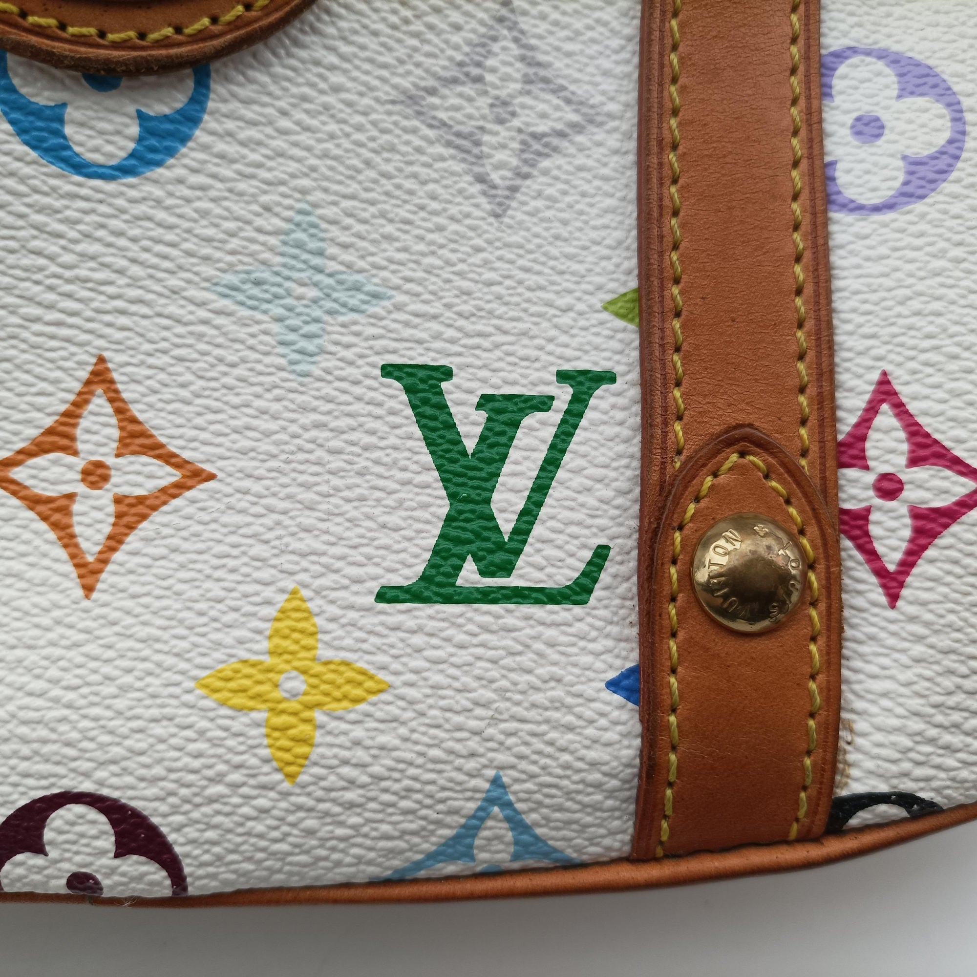 Secondhand Louis Vuitton Teda PM white Monogram Multicolor M92348 handbag | stylenewstar