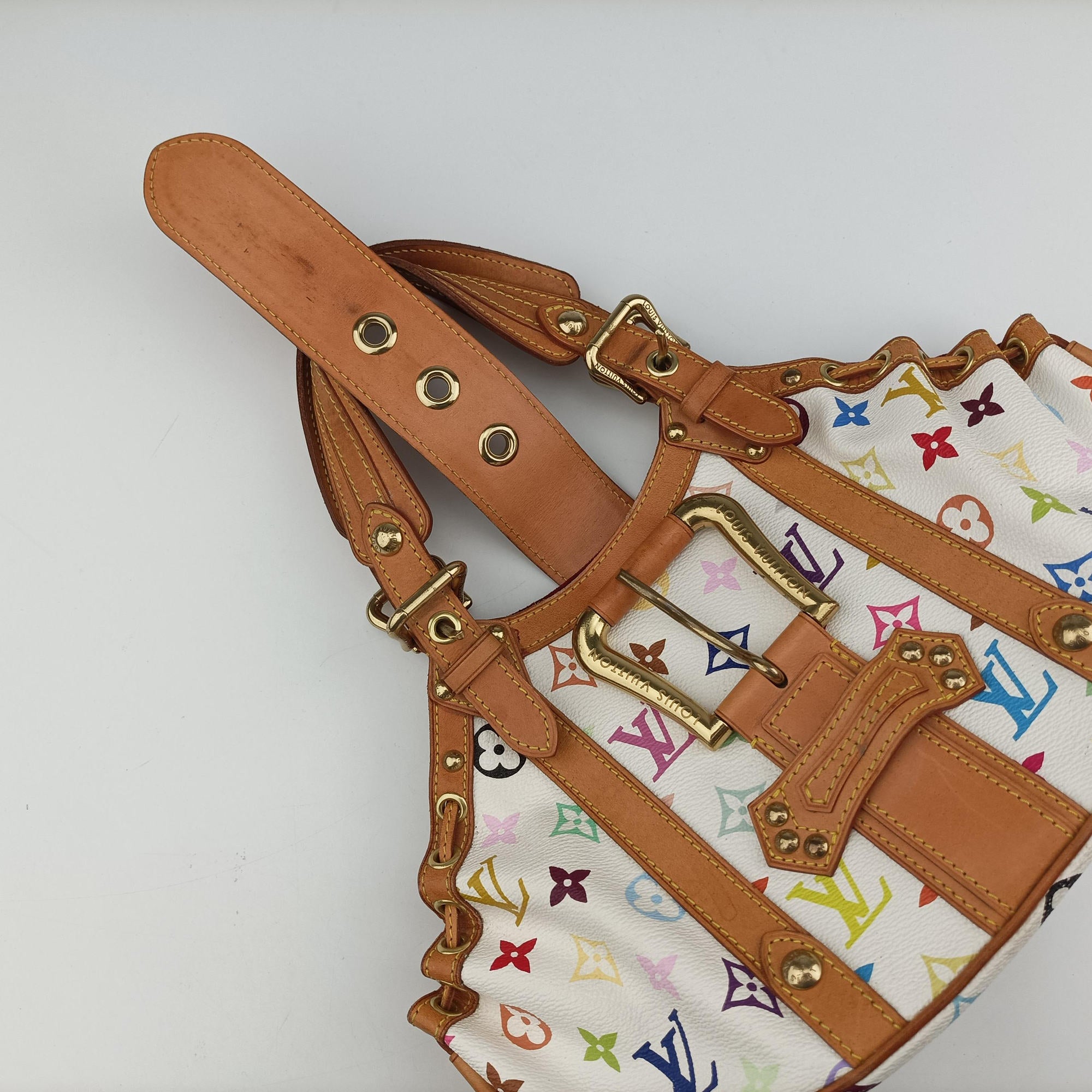 Secondhand Louis Vuitton Teda PM white Monogram Multicolor M92348 handbag | stylenewstar