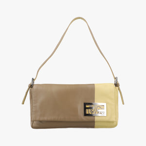 Pre-owned Fendi Baguette Brown × Yellow lambskin  handbag | stylenewstar
