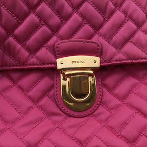 Secondhand Prada Chain Quilting Flap Rose nylon  shoulderbag | stylenewstar