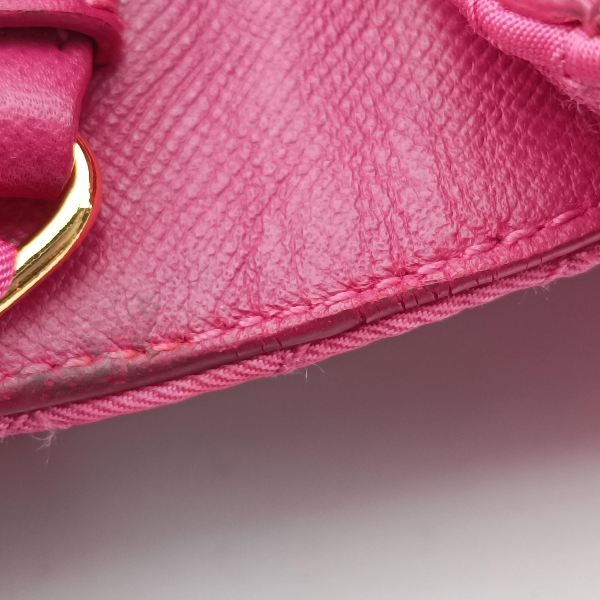 Secondhand Prada Chain Quilting Flap Rose nylon  shoulderbag | stylenewstar