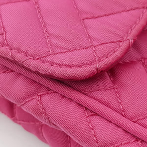 Secondhand Prada Chain Quilting Flap Rose nylon  shoulderbag | stylenewstar