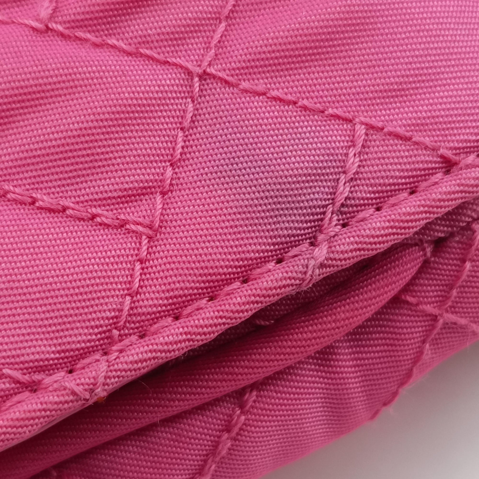 Secondhand Prada Chain Quilting Flap Rose nylon  shoulderbag | stylenewstar