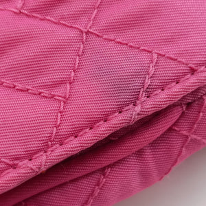 Secondhand Prada Chain Quilting Flap Rose nylon  shoulderbag | stylenewstar