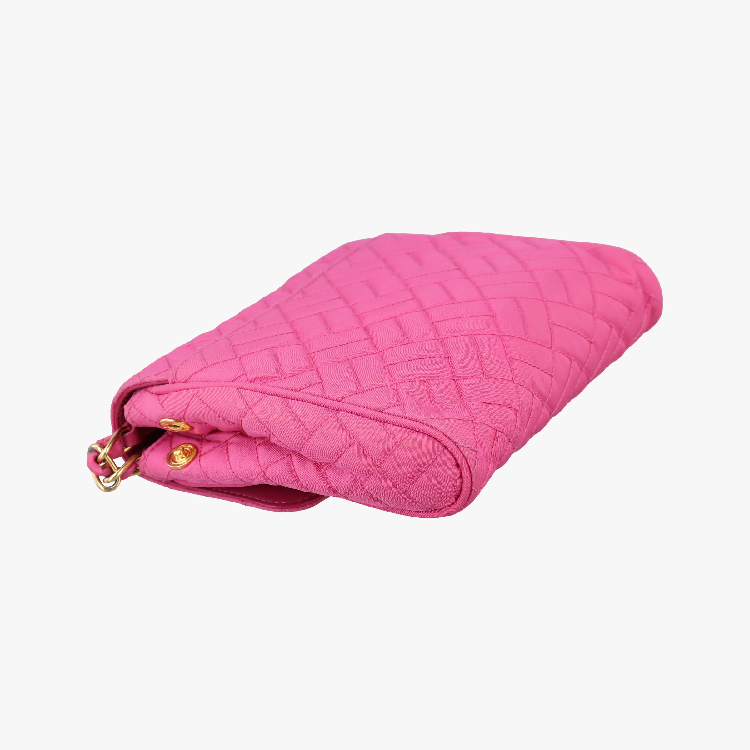 Secondhand Prada Chain Quilting Flap Rose nylon  shoulderbag | stylenewstar