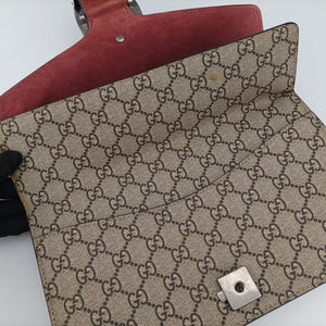Pre-owned Gucci Dionysus beige×red×multi PVC coated canvas × suede 400249 shoulderbag | stylenewstar