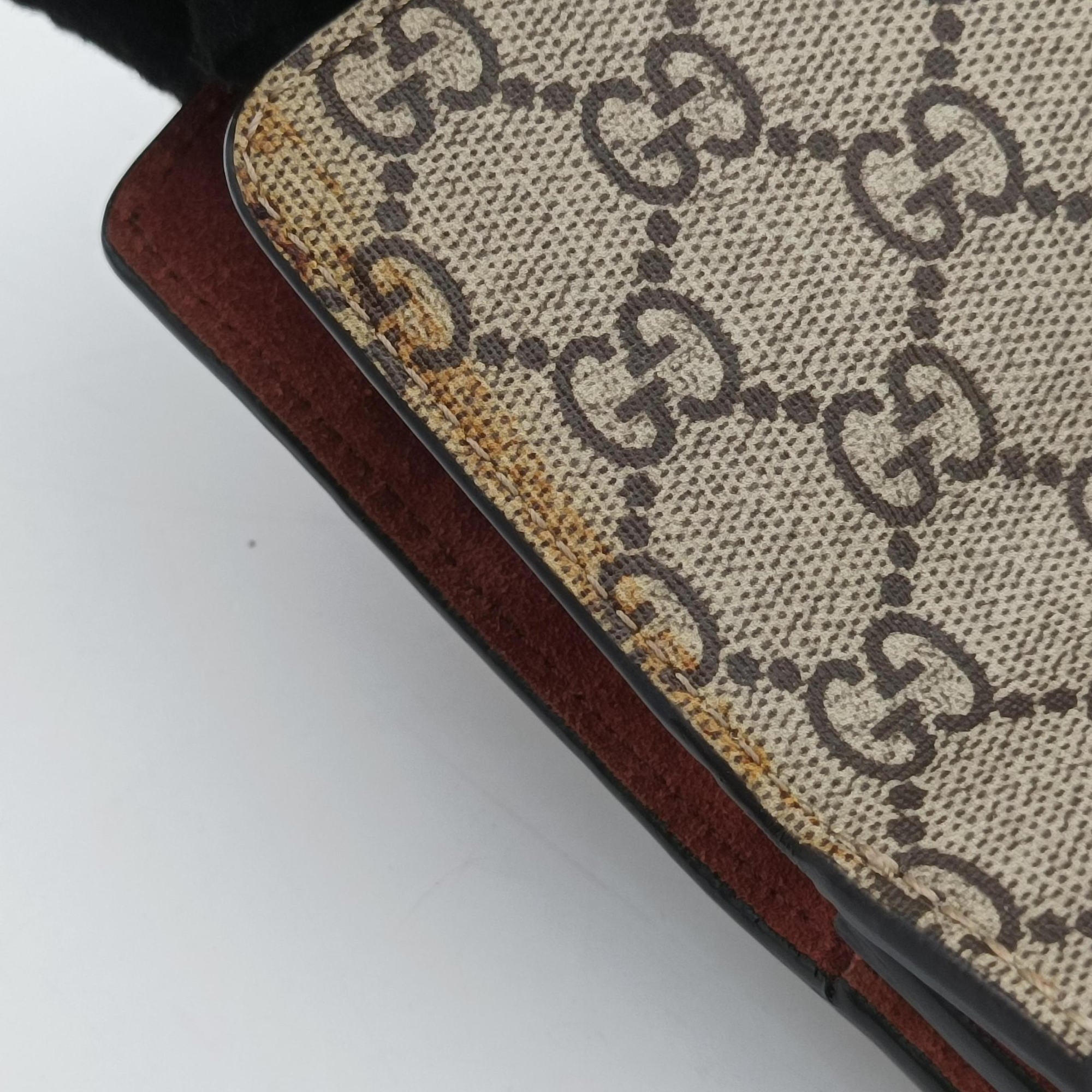Pre-owned Gucci Dionysus beige×red×multi PVC coated canvas × suede 400249 shoulderbag | stylenewstar