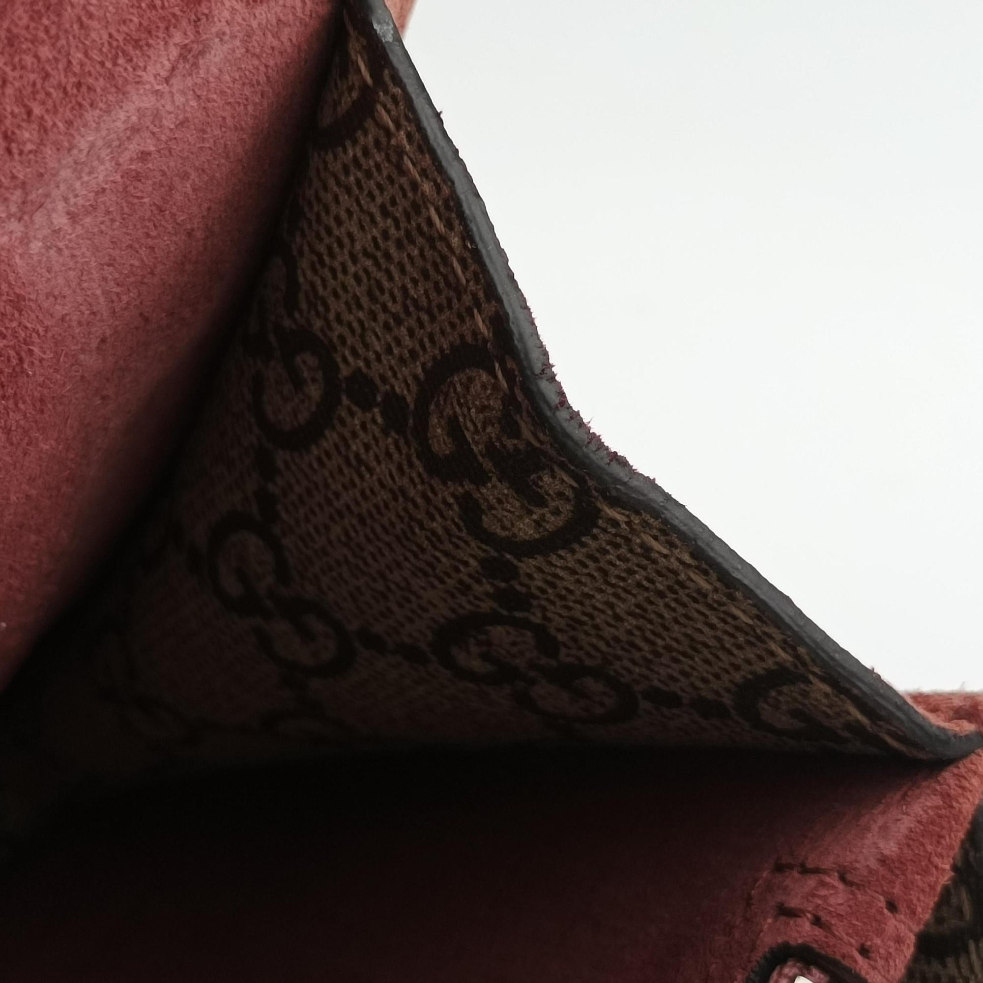 Pre-owned Gucci Dionysus beige×red×multi PVC coated canvas × suede 400249 shoulderbag | stylenewstar