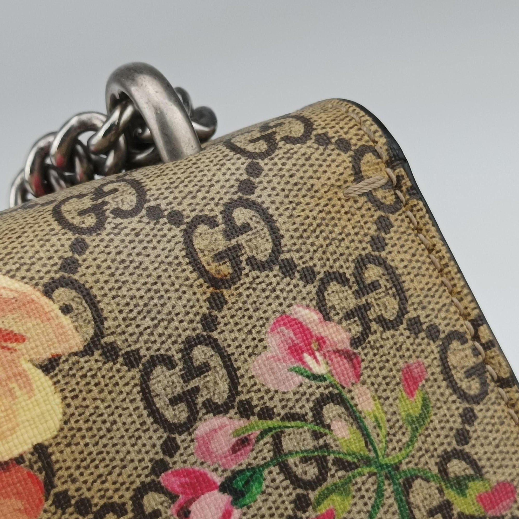 Pre-owned Gucci Dionysus beige×red×multi PVC coated canvas × suede 400249 shoulderbag | stylenewstar
