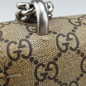 Pre-owned Gucci Dionysus beige×red×multi PVC coated canvas × suede 400249 shoulderbag | stylenewstar