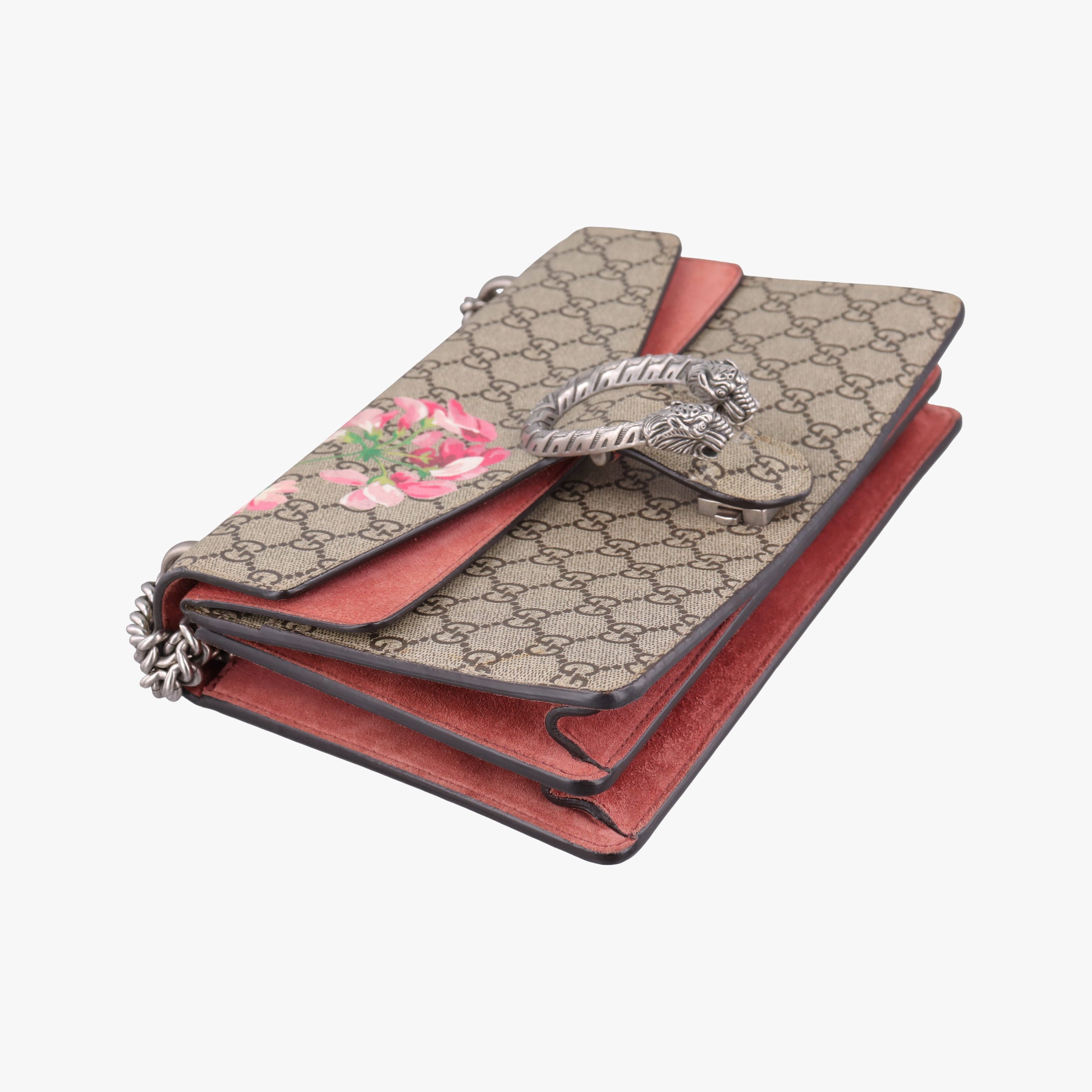 Pre-owned Gucci Dionysus beige×red×multi PVC coated canvas × suede 400249 shoulderbag | stylenewstar