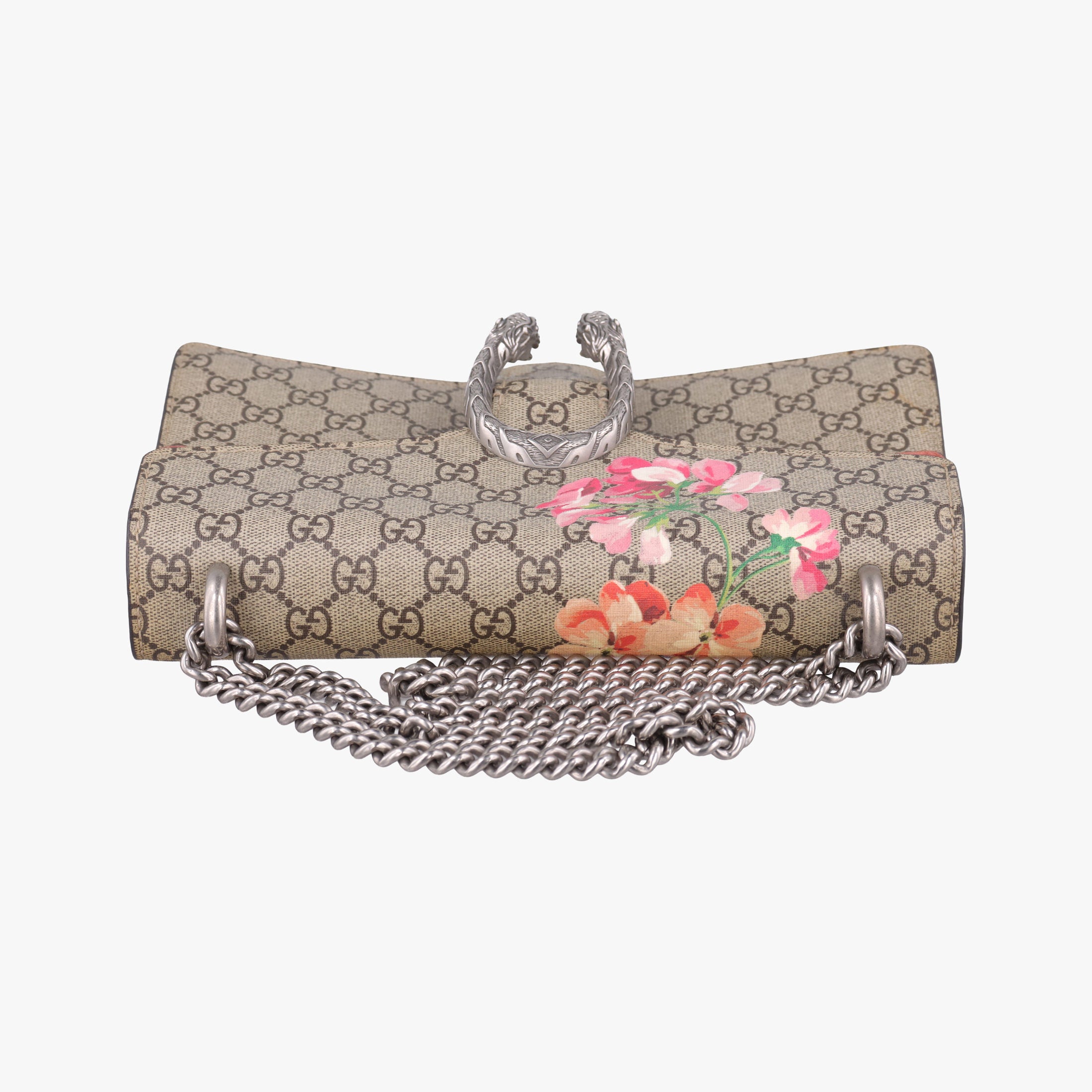 Pre-owned Gucci Dionysus beige×red×multi PVC coated canvas × suede 400249 shoulderbag | stylenewstar