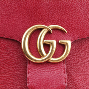 Pre-owned Gucci GG Marmont Red Leather 421890 shoulderbag | stylenewstar