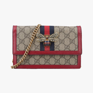 Pre-owned Gucci Queen Margaret Brown PVC coated canvas 476079 shoulderbag | stylenewstar