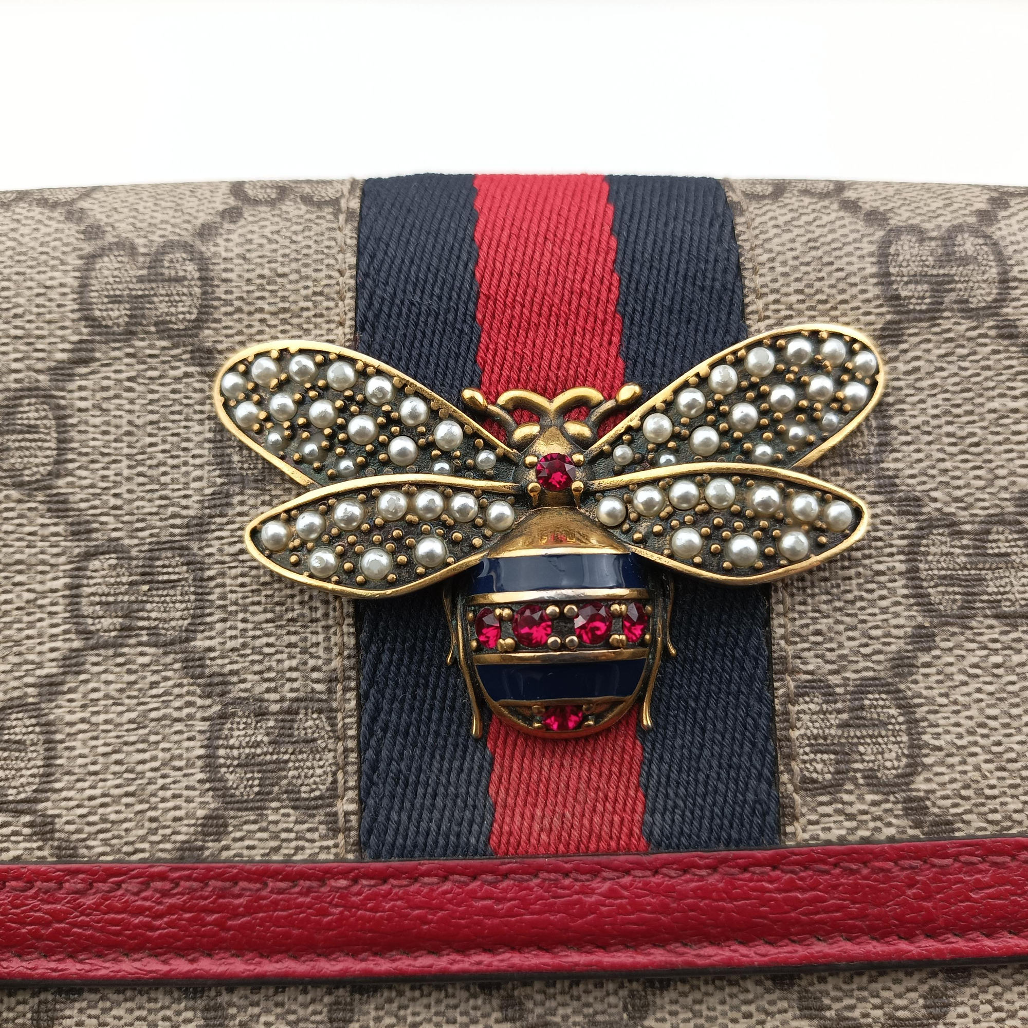 Pre-owned Gucci Queen Margaret Brown PVC coated canvas 476079 shoulderbag | stylenewstar