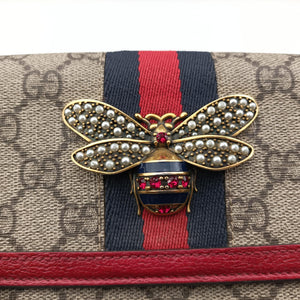 Pre-owned Gucci Queen Margaret Brown PVC coated canvas 476079 shoulderbag | stylenewstar