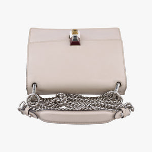 Pre-owned Fendi Studded Kan I Beige Leather 8M0381 shoulderbag | stylenewstar