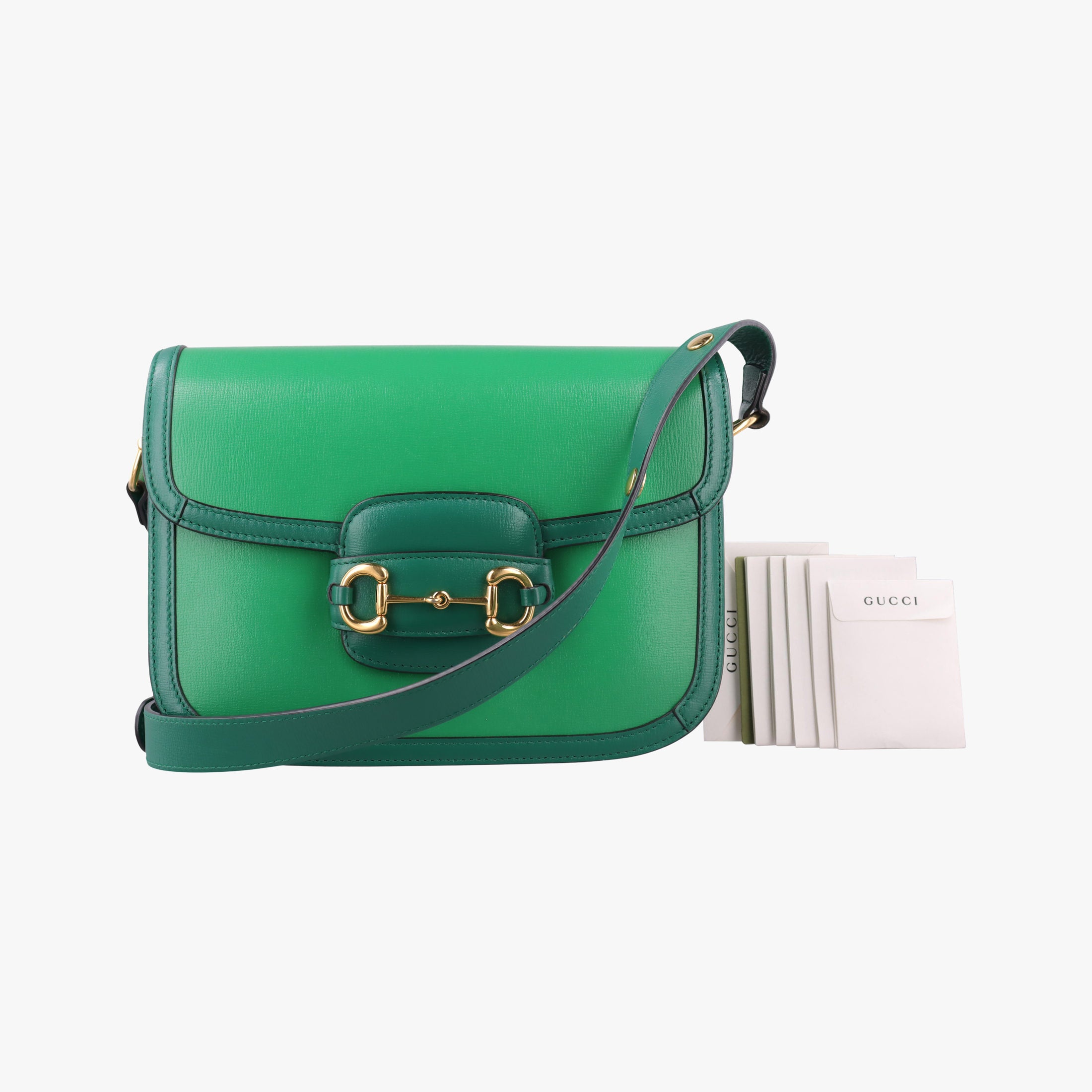Pre-owned Gucci The Hacker Project Horsebit 1955 Green Leather 602204 shoulderbag | stylenewstar