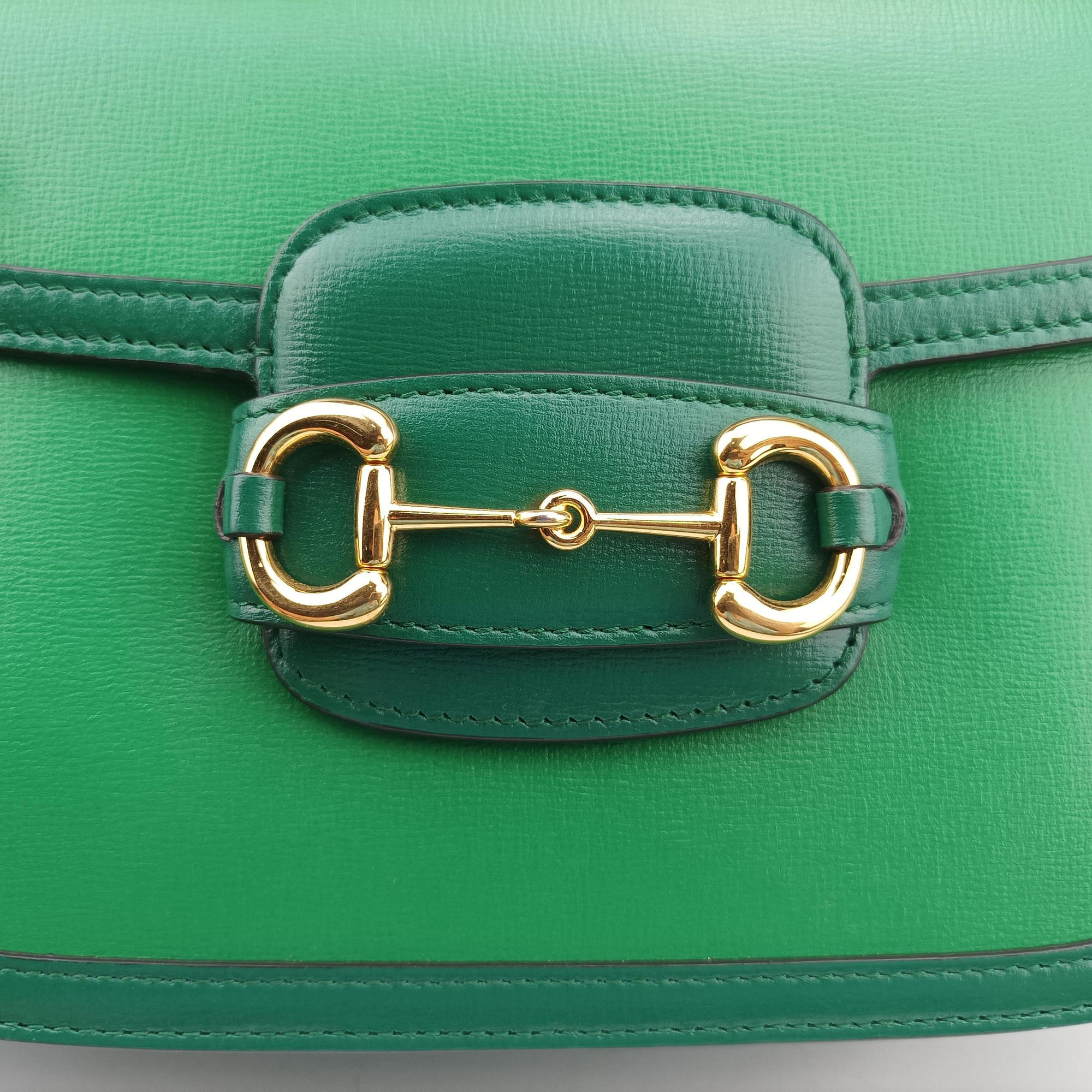 Pre-owned Gucci The Hacker Project Horsebit 1955 Green Leather 602204 shoulderbag | stylenewstar