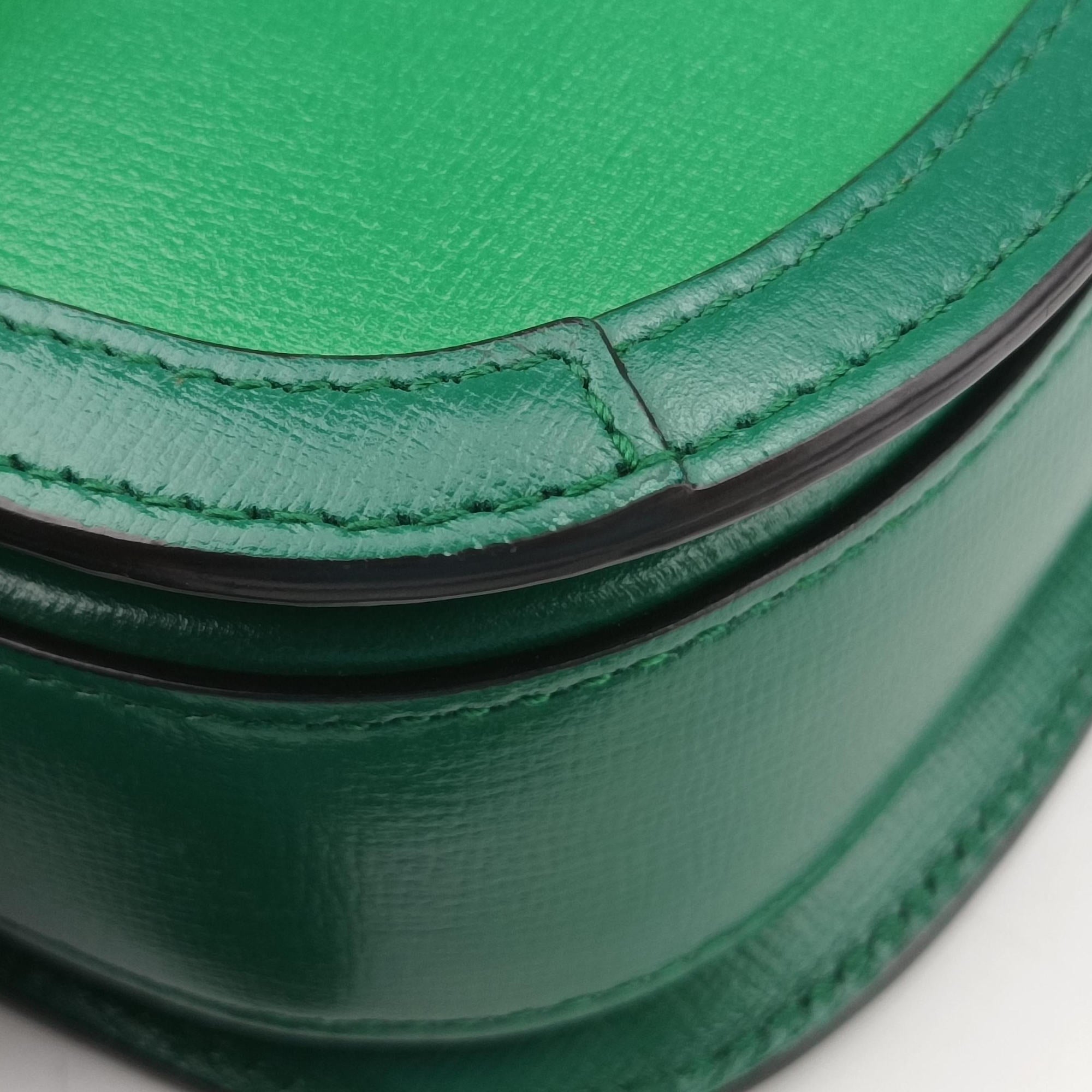 Pre-owned Gucci The Hacker Project Horsebit 1955 Green Leather 602204 shoulderbag | stylenewstar