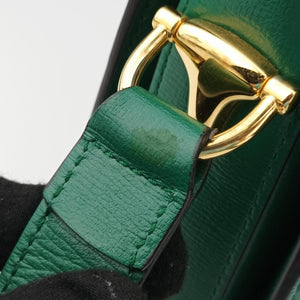Pre-owned Gucci The Hacker Project Horsebit 1955 Green Leather 602204 shoulderbag | stylenewstar