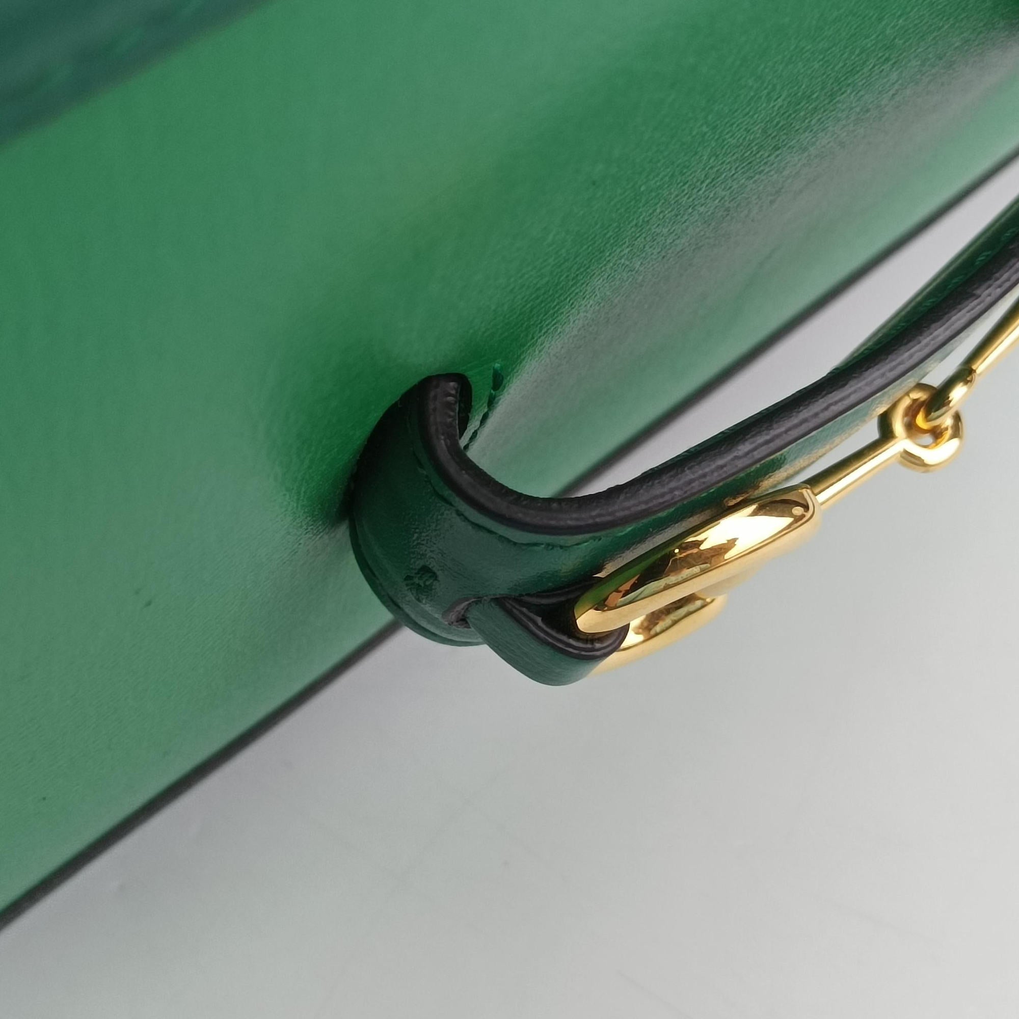 Pre-owned Gucci The Hacker Project Horsebit 1955 Green Leather 602204 shoulderbag | stylenewstar