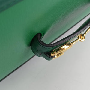 Pre-owned Gucci The Hacker Project Horsebit 1955 Green Leather 602204 shoulderbag | stylenewstar